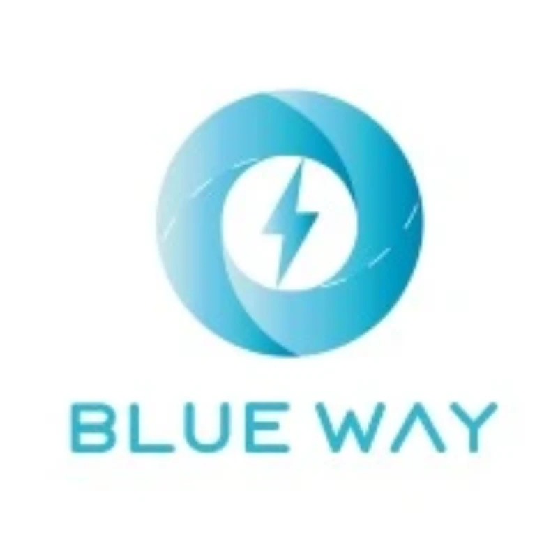 Джерело: Odoo Blog Логотип компанії Blue Way — синє коло з блискавкою і напис BLUE WAY