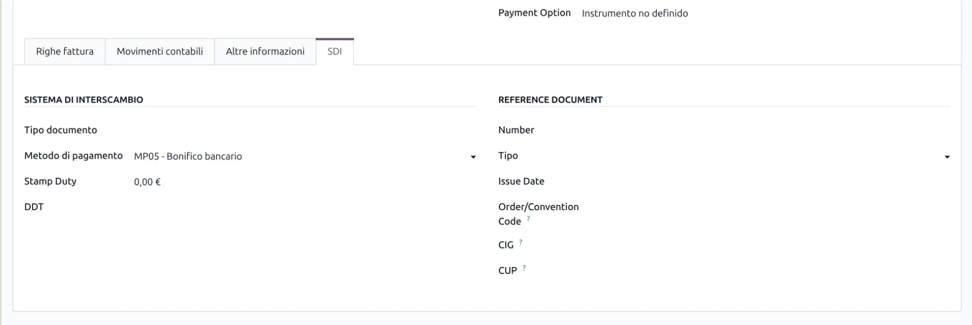 Джерело: Odoo Blog Оновлена вкладка SDI в італійській локалізації Odoo